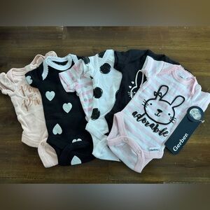 Gerber Preemie Baby Girls' Assorted Onesies Lot of 6